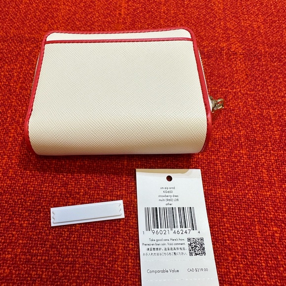❤️❤️❤️Kate Spade Strawberry Dreams Small Zip Around Bifold Wallet, Multi❤️❤️❤️ - Picture 7 of 13